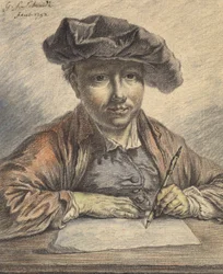 Selbstporträt beim Skizzieren, 1752